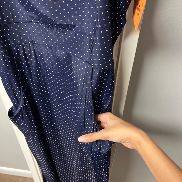 Navy Blue Vintage Wrap Dress - Picture 4 of 9